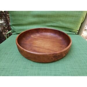 MCM Danish Teak Wood Bowl Server Centerpiece Vintage Alfred Knobler 10" x2"